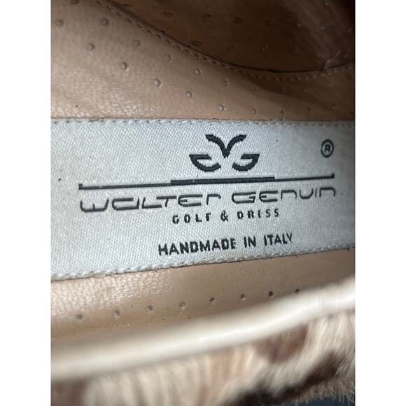 RARE Handmade Leopard Print Leather Sole Walter Genuin 7 Luxury Fur Golf Shoes - Picture 5 of 13